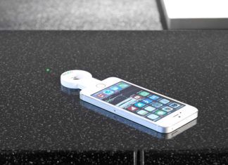 Keukenblad met geïntegreerd inductielaadstation voor smartphones DuPont Corian