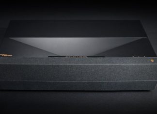 Laserprojector Optoma projecteert 4K met HDR van dichtbij en bevat soundbar Optoma-P1-4K-TV