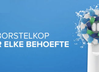 De opzetborsteltjes van Oral-B op een rij
