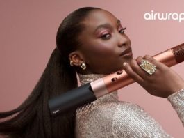 Dyson haarstyling in warme limited Amber Silk — feestelijke styling voor de eindejaarsperiode